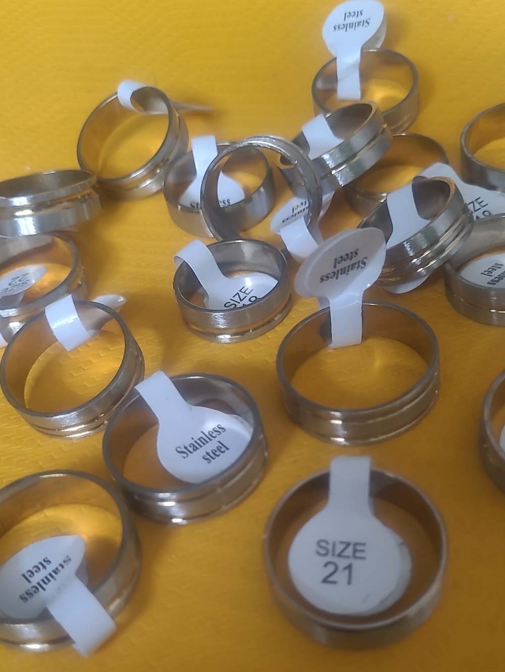 Stainless Steel Silver Ring Size 21 - Multipack